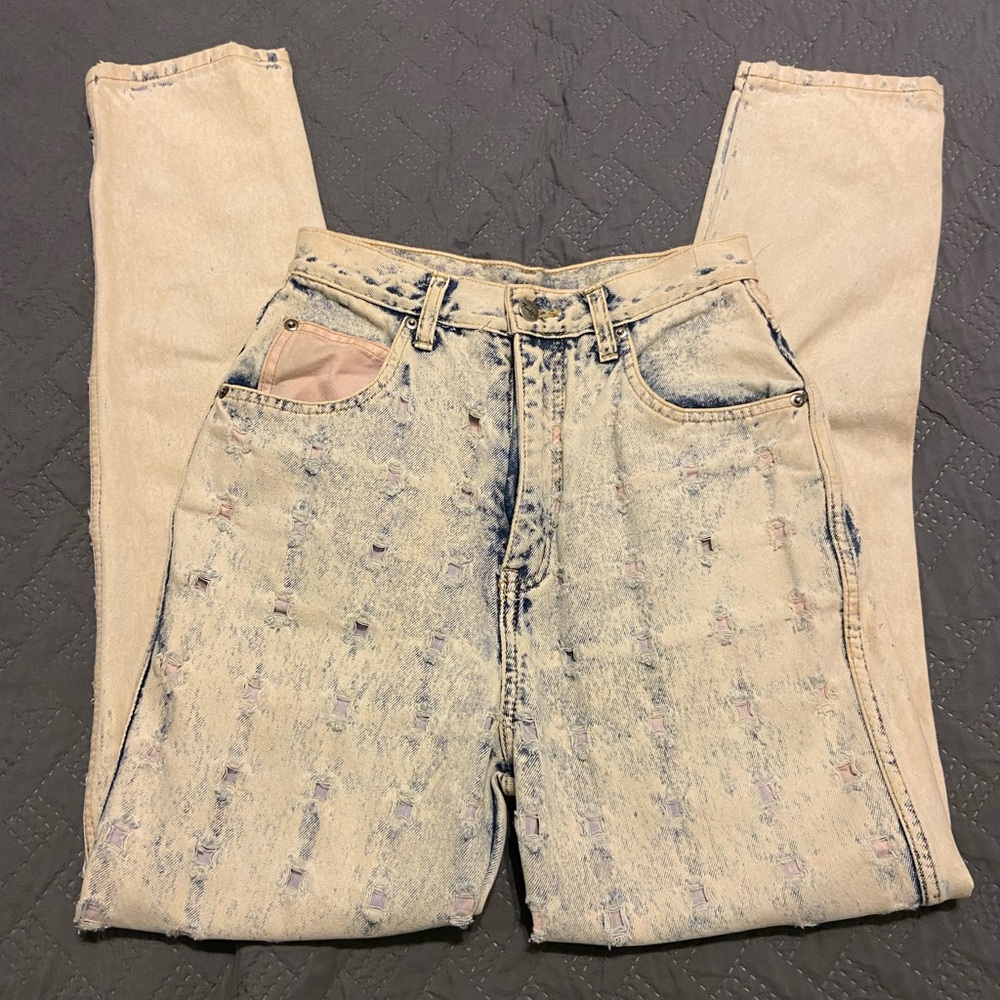 Vintage Acid Wash High Waisted Traffic Jeans Womens SZ 7/8